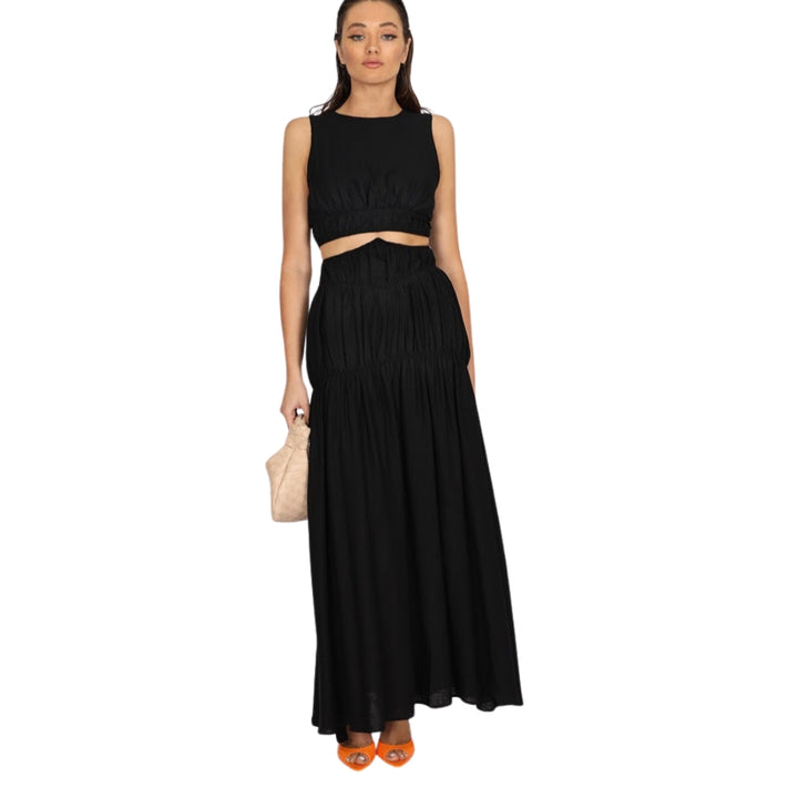 Ave Jay Linen Top Black