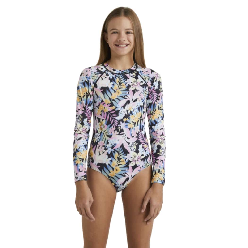 Billabong Peaceful Palms Long Sleeve Bodysuit Black