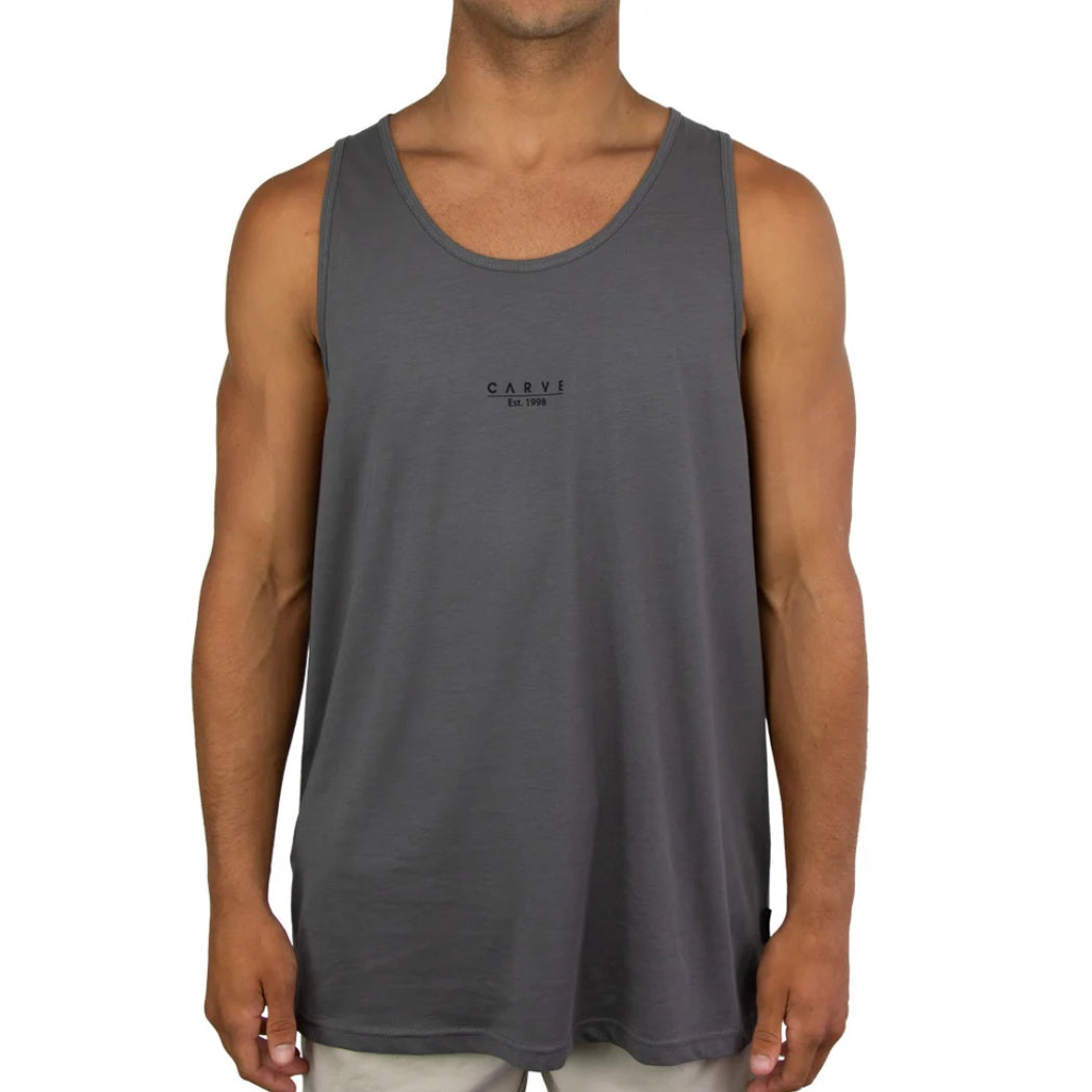Carve EST.1998 Singlet Charcoal