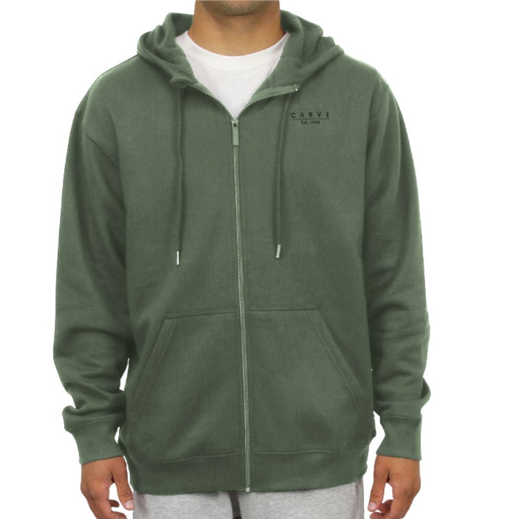 Carve Mystic Mens Zip Hoodie Moss Green
