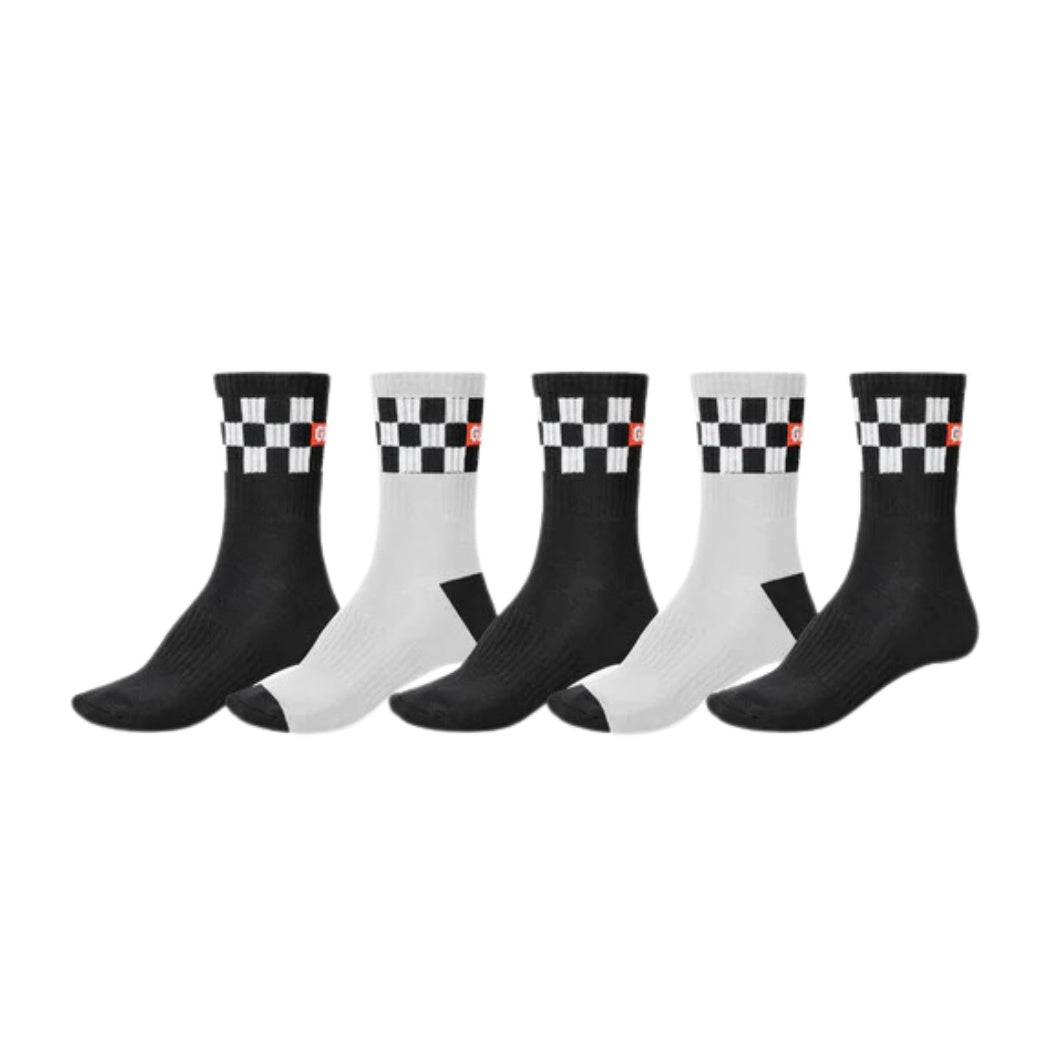 Globe Checker Crew Socks 5 Pack 7-11