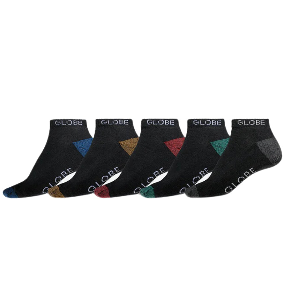 Globe Ingles Ankle Socks 5 Pack 7-11 Black
