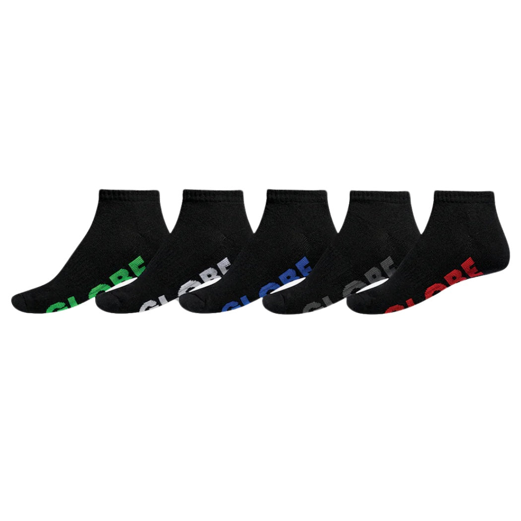 Globe Stealth Ankle Socks 5 Pack 12-15 Black