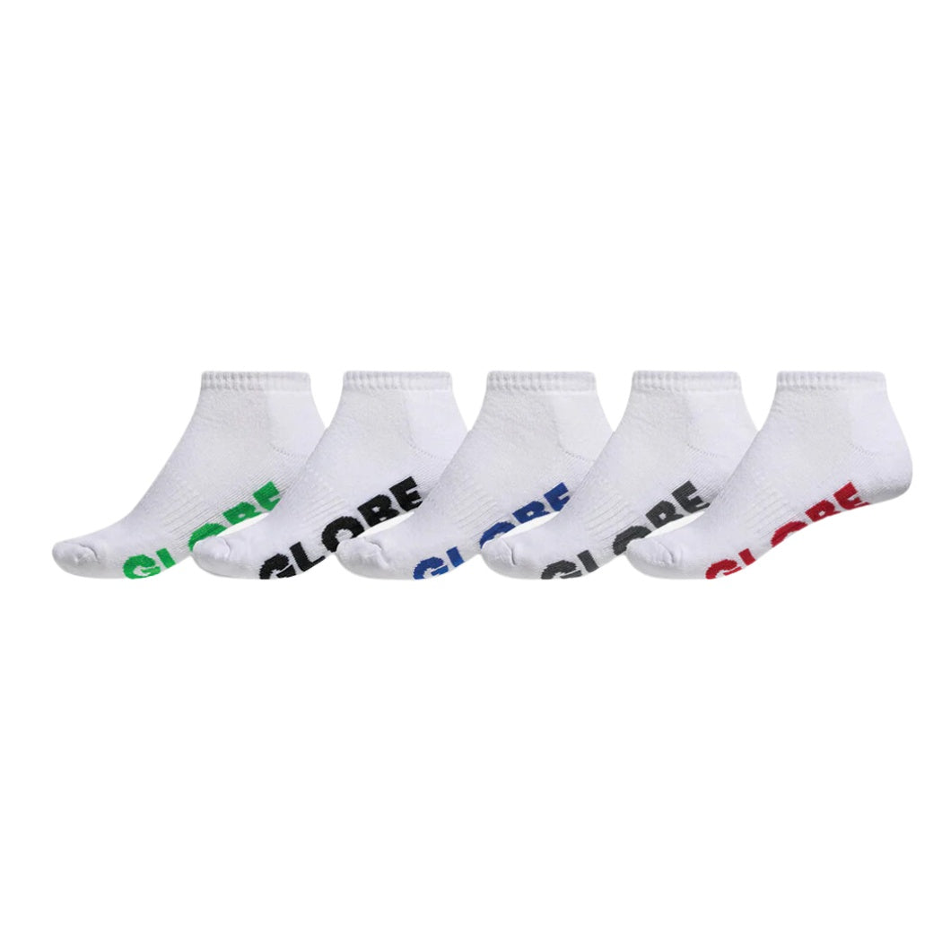 Globe Stealth Ankle Socks 5 Pack 12-15 White