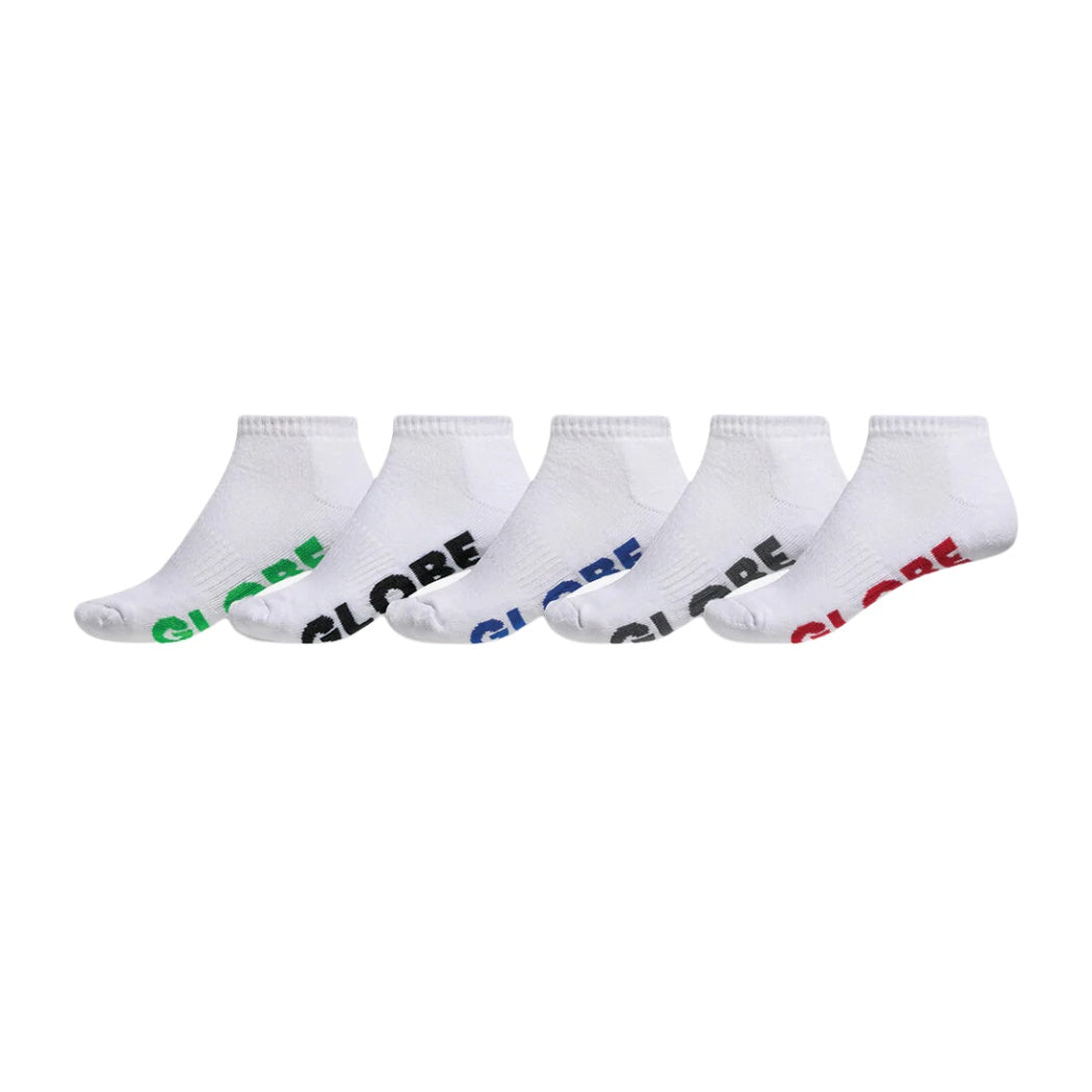 Globe Stealth Ankle Socks 5 Pack 7-11 White