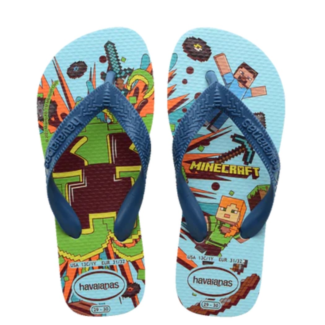 Havaianas Kids Top Minecraft White Comfy Blue
