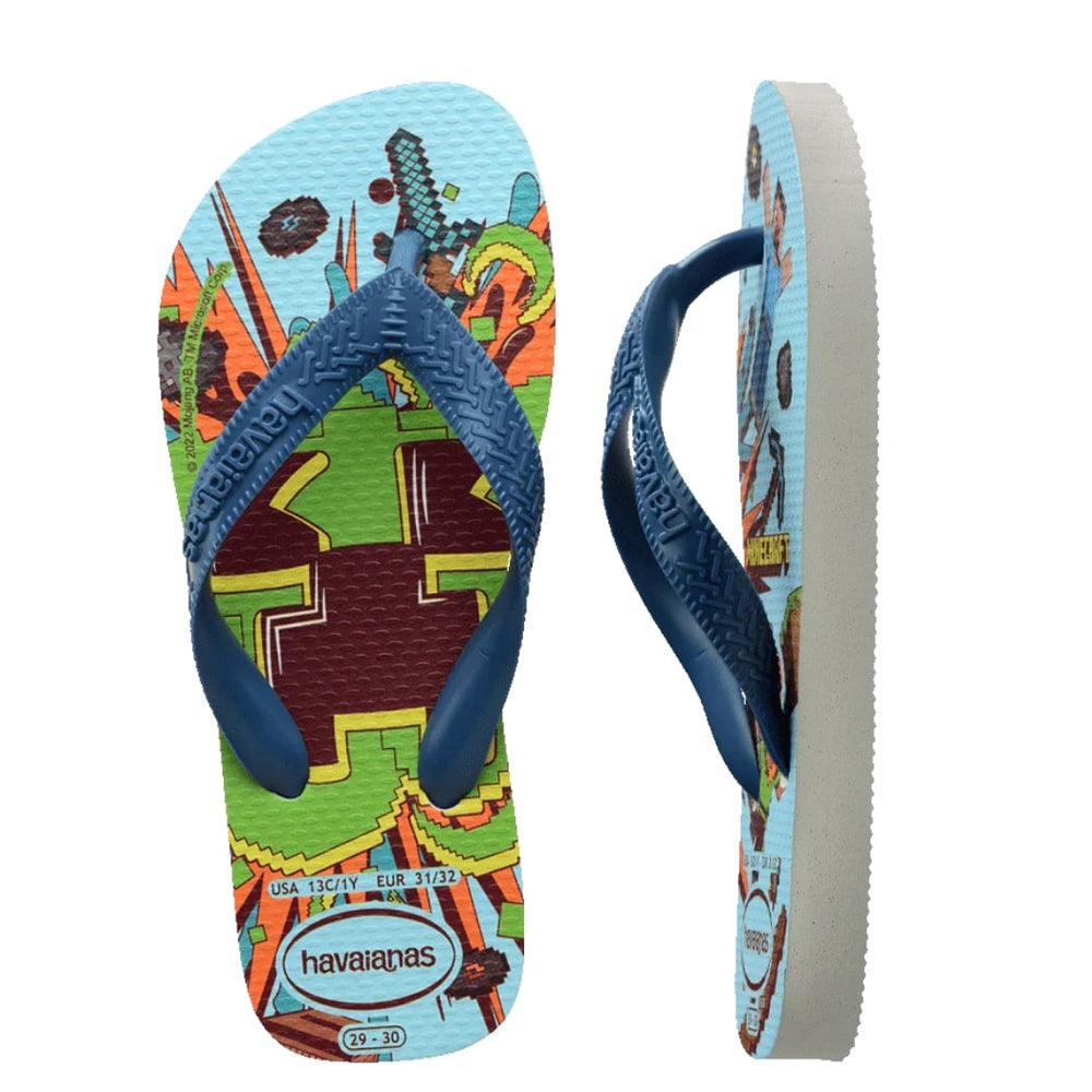 Havaianas Kids Top Minecraft White Comfy Blue