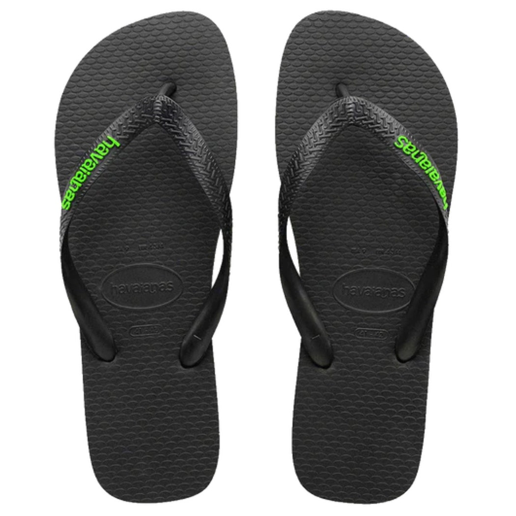 Havaianas Rubber Logo Black Neon Green
