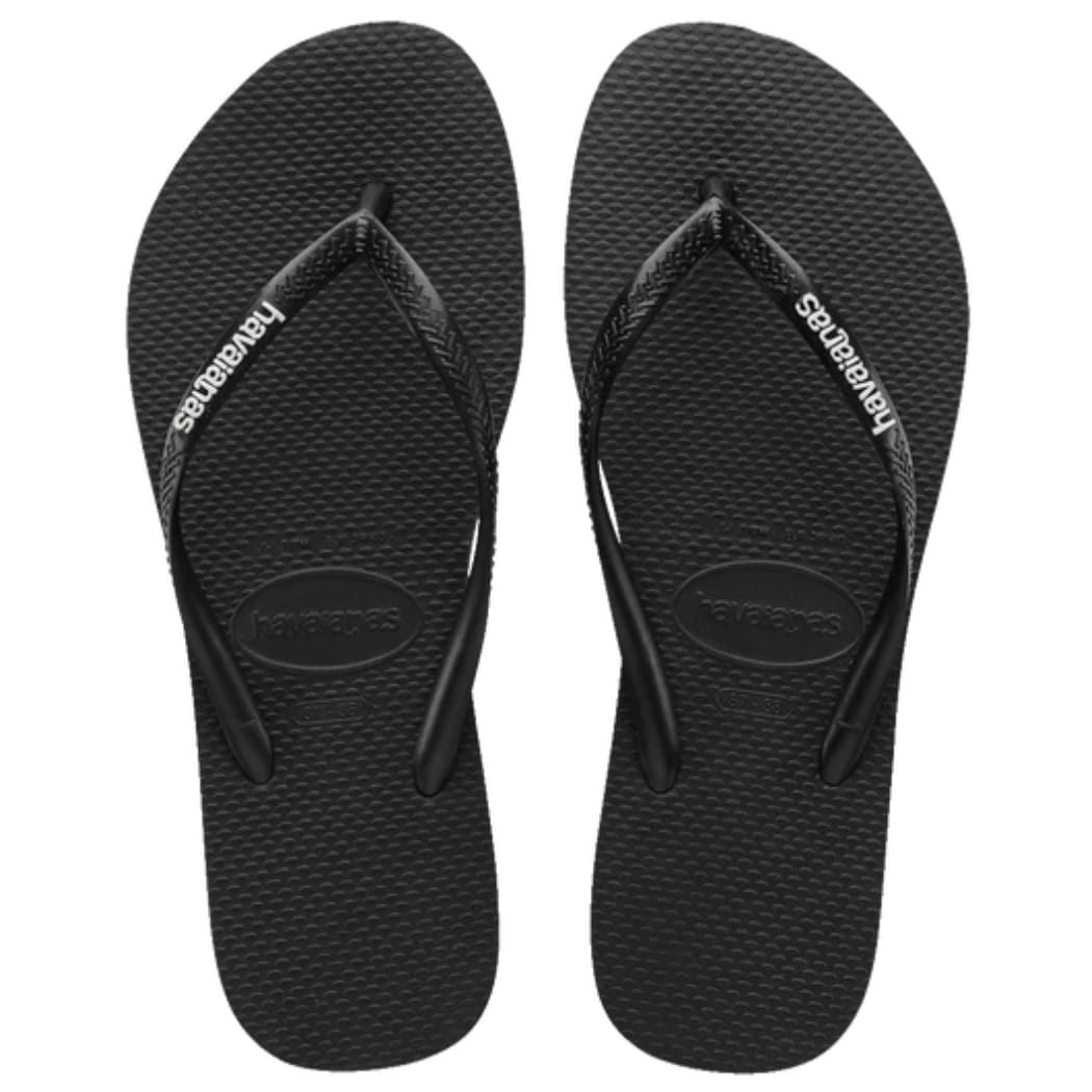 Havaianas Slim Logo Black White