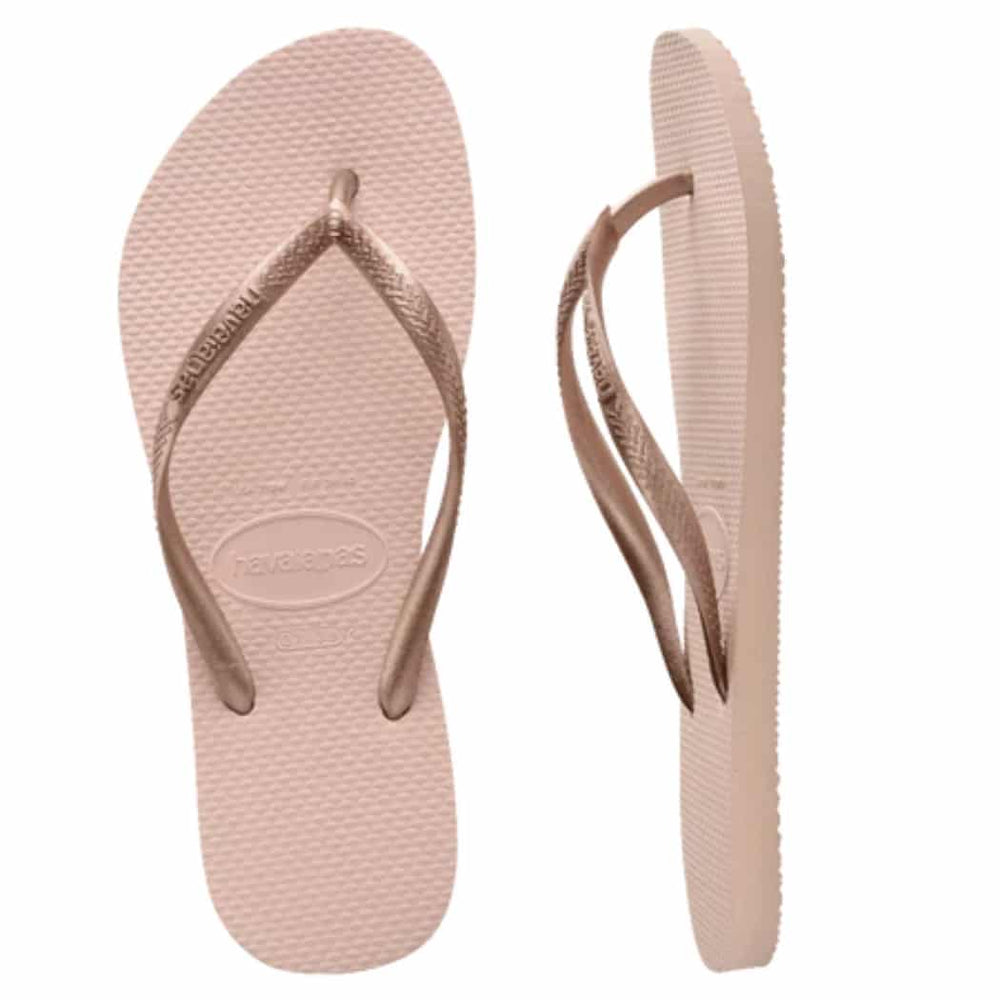 Havaianas Slim Metallic Ballet Rose Thongs