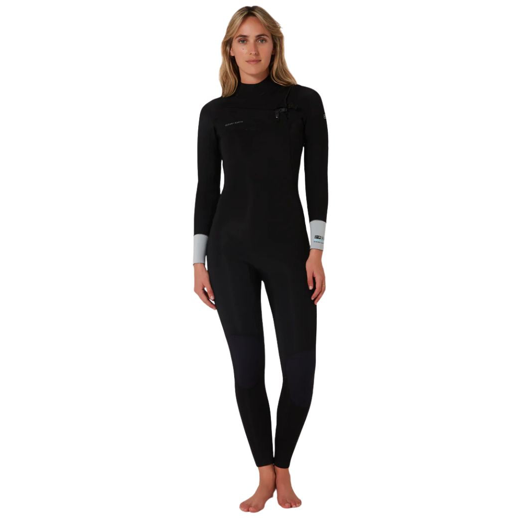 Ocean and Earth Ladies Free Flex Chest Zip Steamer 3 2mm Black