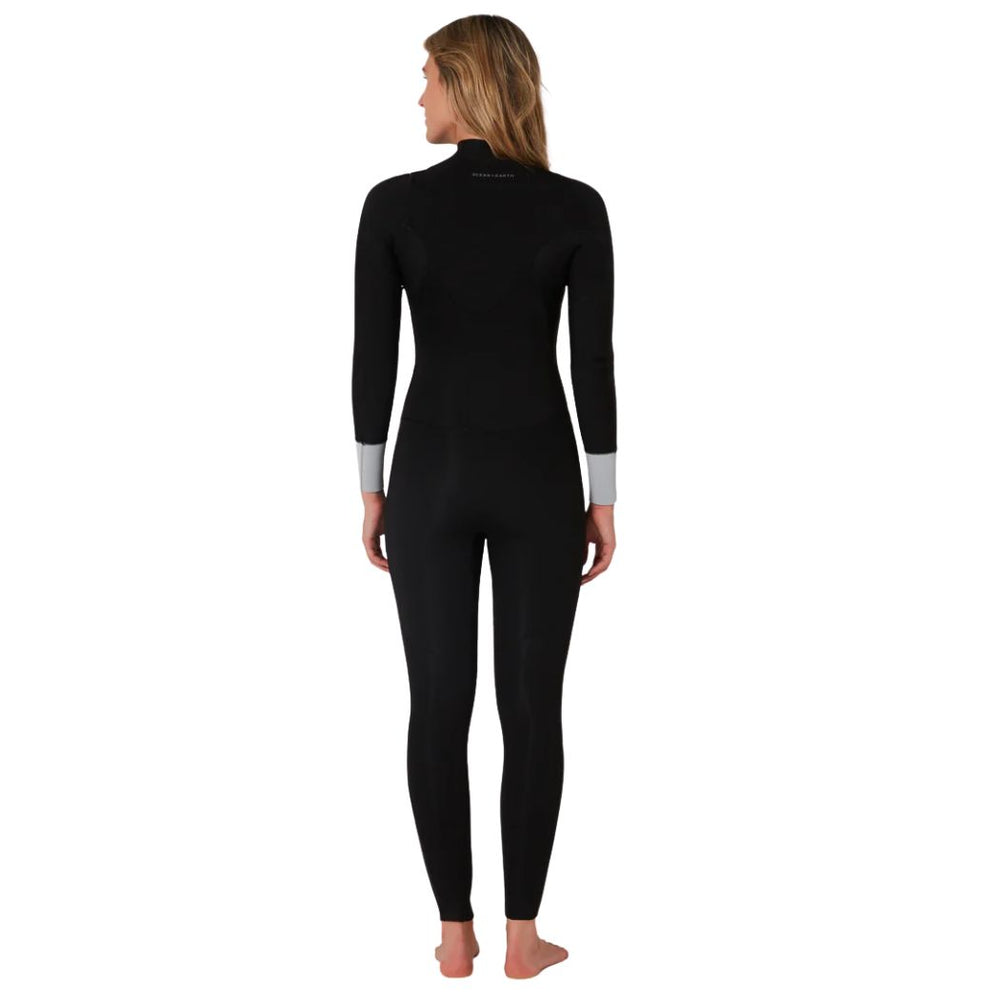 Ocean and Earth Ladies Free Flex Chest Zip Steamer 4 3mm Black