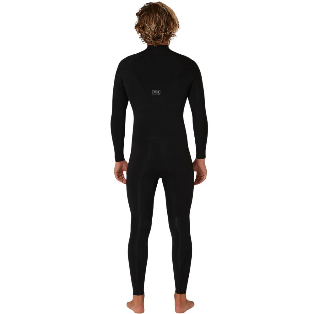 Ocean and Earth Mens Double Black Chest Zip Steamer 4 3mm