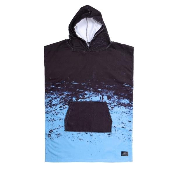 Ocean and Earth Youth Southside Hooded Poncho Black Blue 22