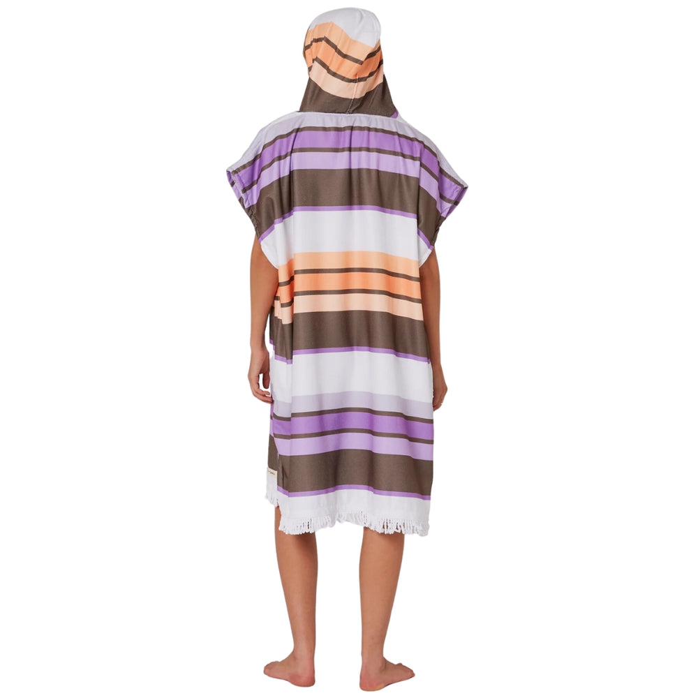 Ocean And Earth Ladies Sunkissed Hooded Poncho Apricot Violet