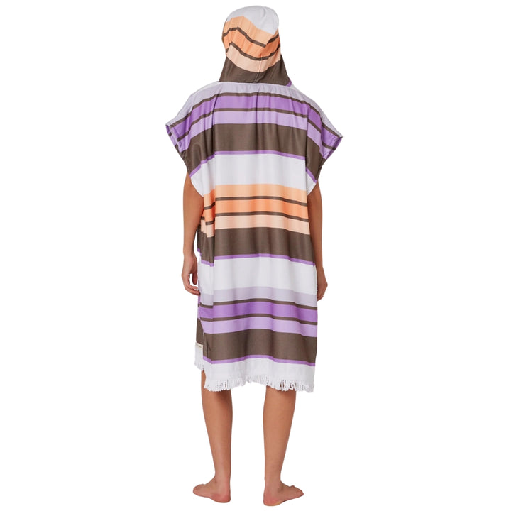 Ocean And Earth Ladies Sunkissed Hooded Poncho Apricot Violet