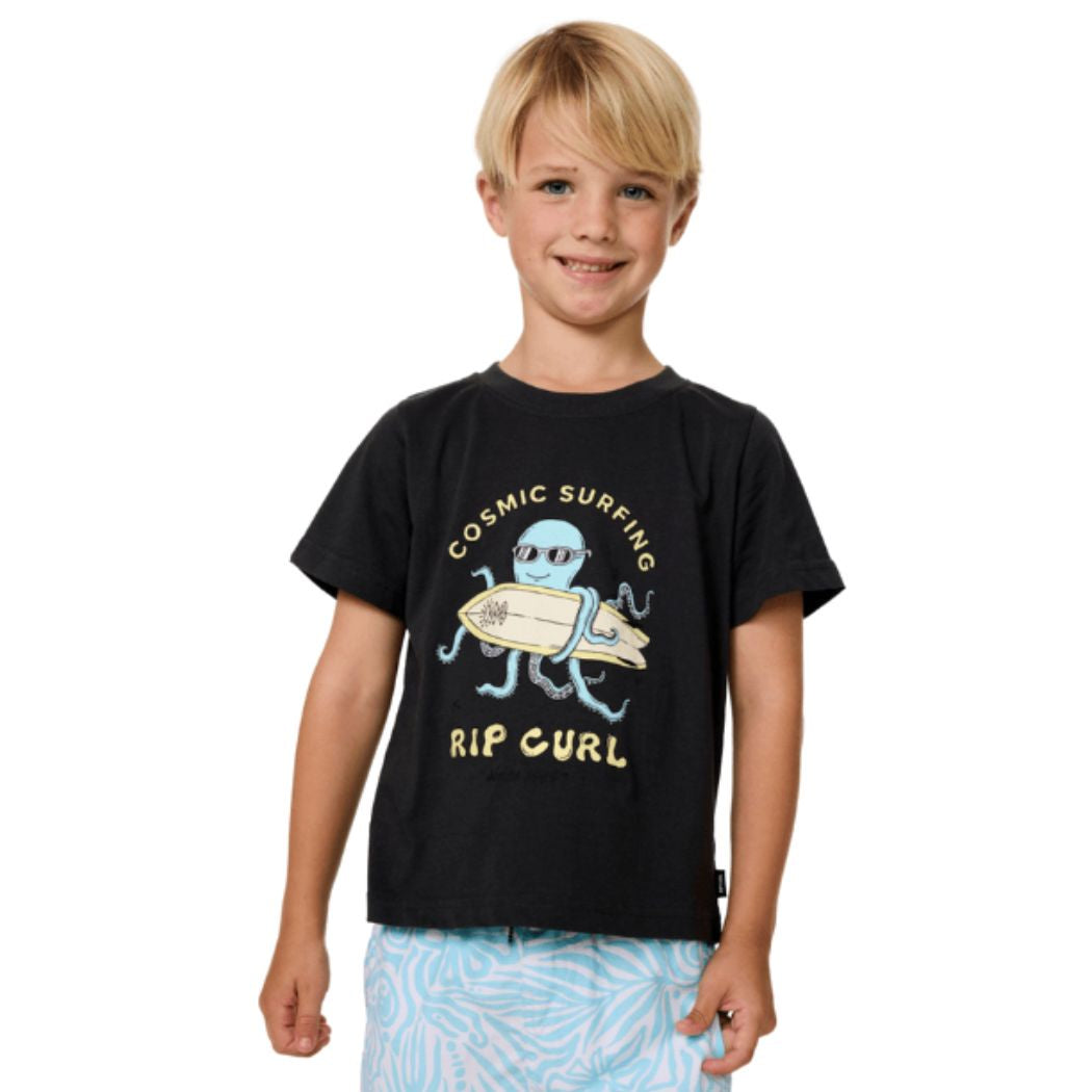 Rip Curl Cosmic Surfing Tee Boy Washed Black