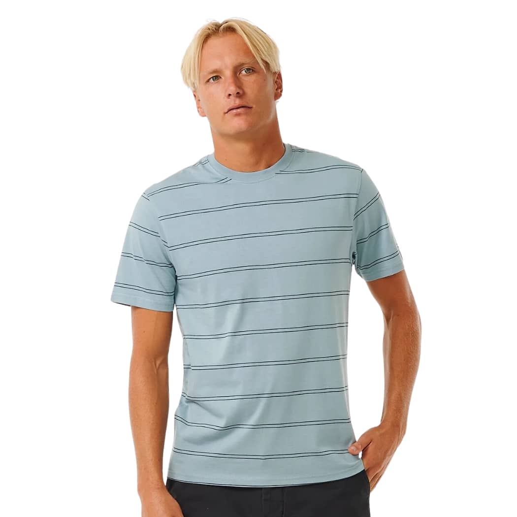 Rip Curl Plain Stripe Tee Mineral Blue