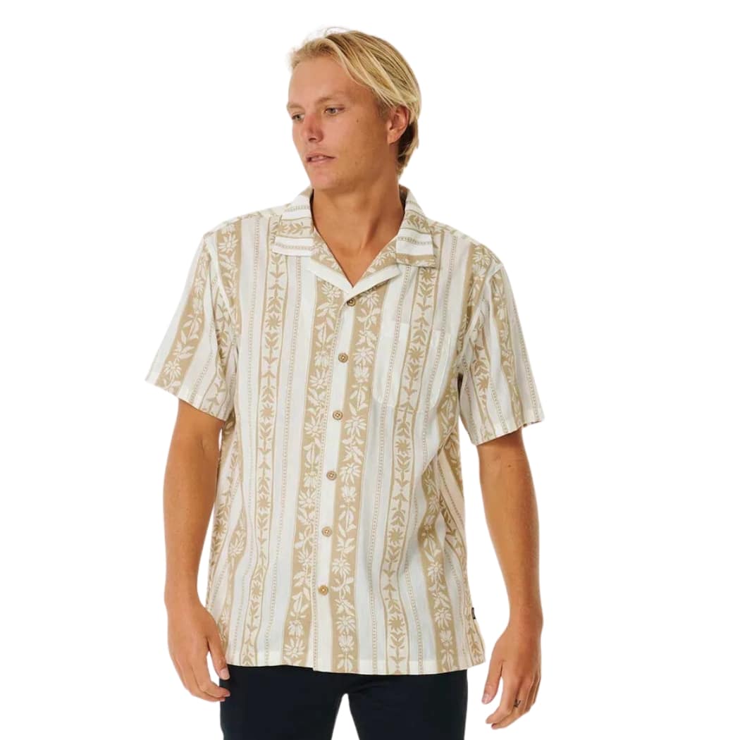 Rip Curl Topanga Vert Stripe Short Sleeve Shirt Bone