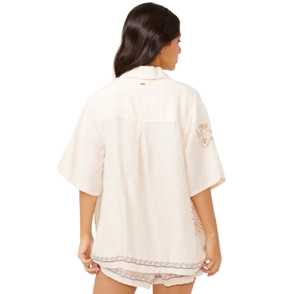 Rip Curl Beach Party Embroidered Shirt Off White