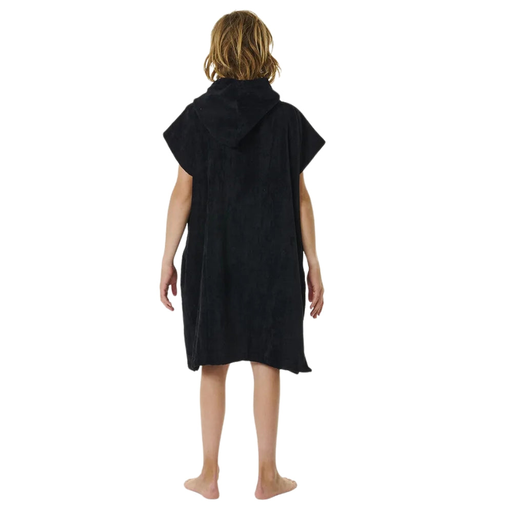 Rip Curl Logo Hooded Towel Boy Black