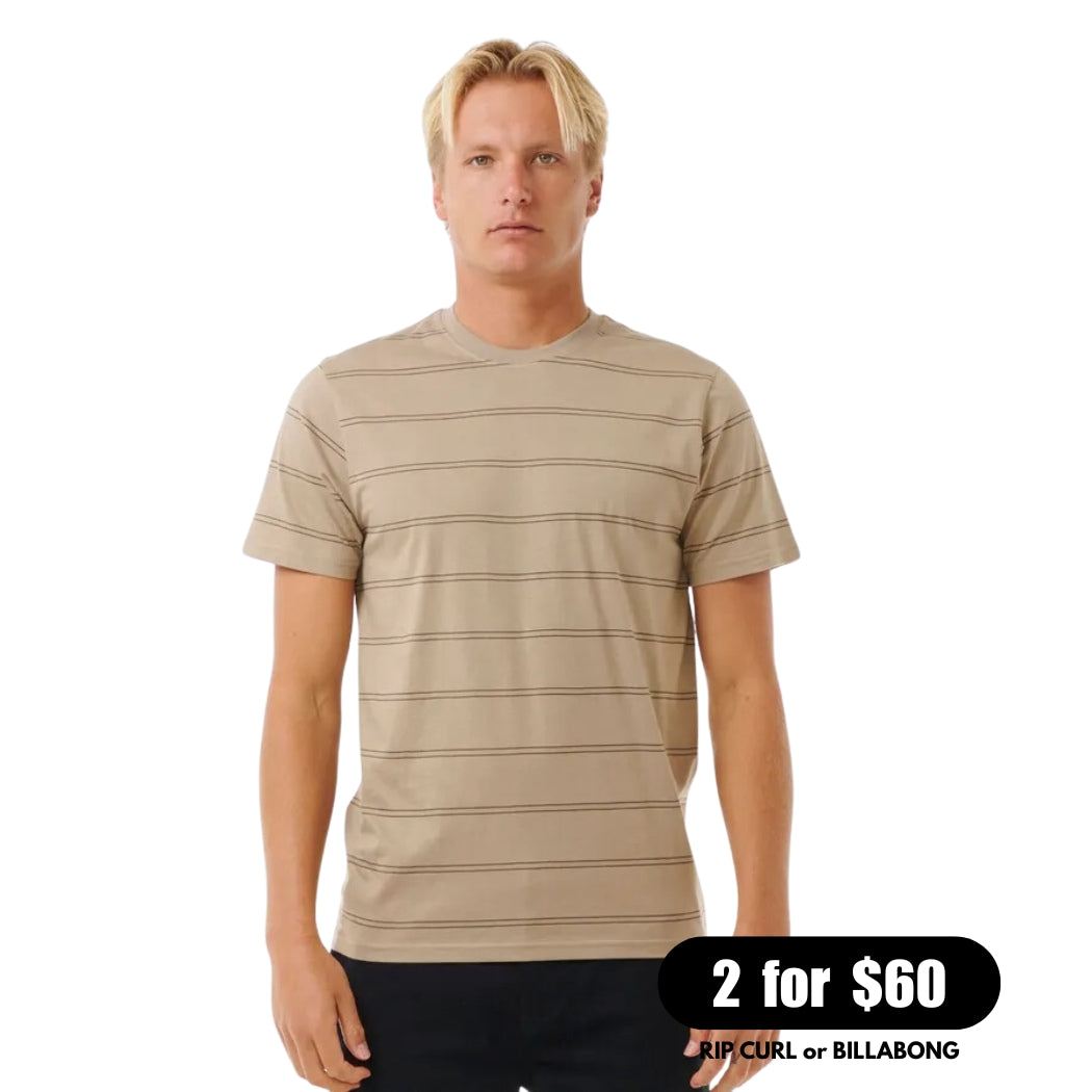 Rip Curl Plain Stripe Tee Sand Dune