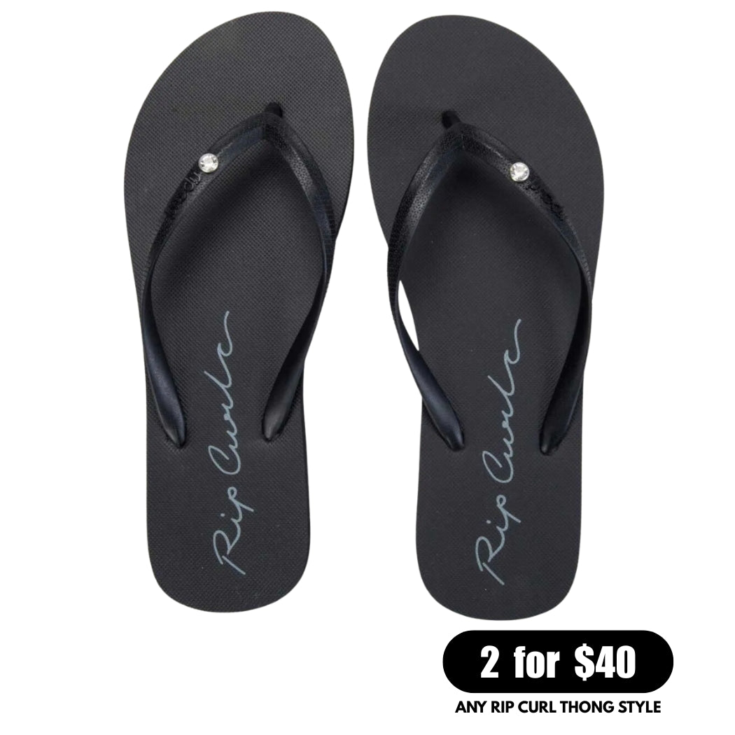 Rip Curl Script Wave Bloom Open Toe Black