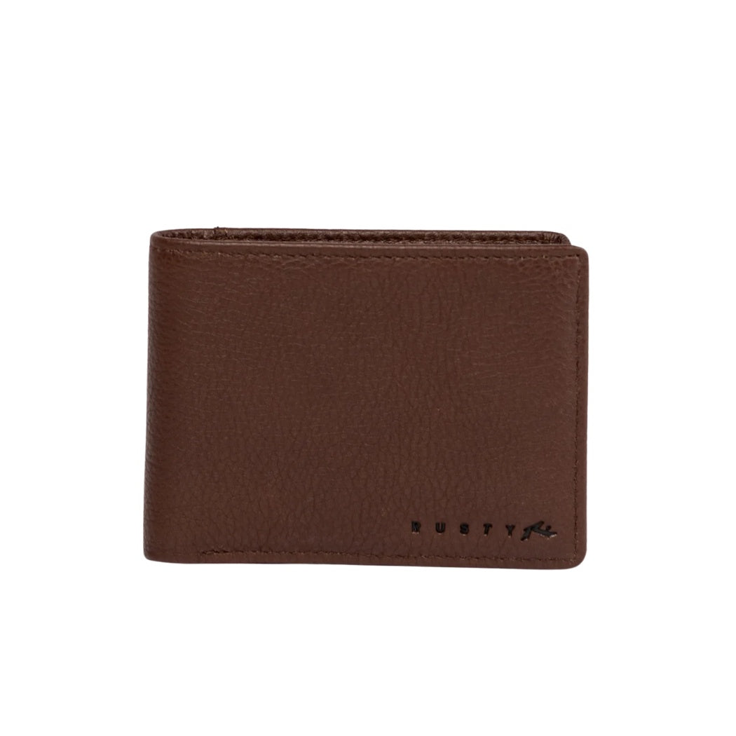 Rusty High River 2 Leather Wallet Dark Tan