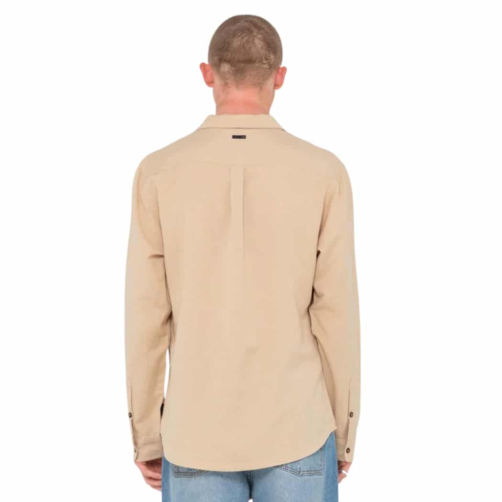 Rusty Overtone Long Sleeve Linen Shirt Light Fennel