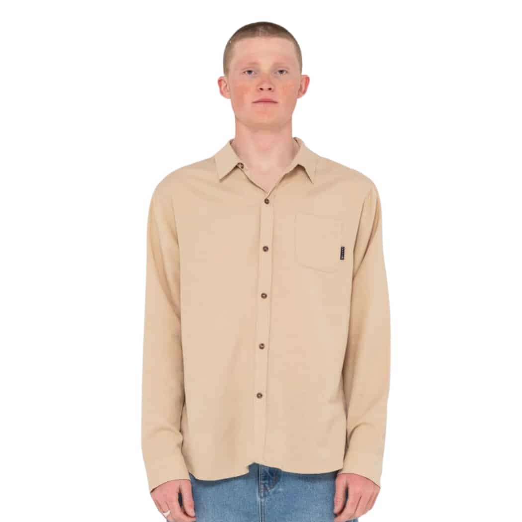 Rusty Overtone Long Sleeve Linen Shirt Light Fennel