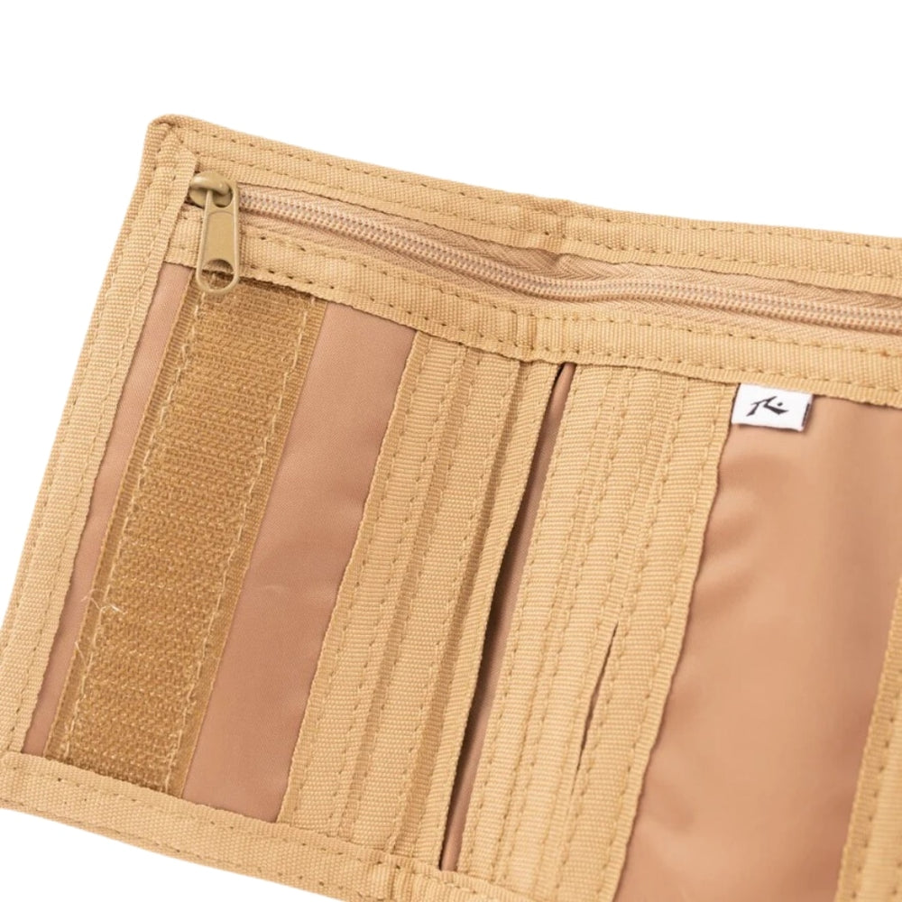 Rusty Pit Stop Tri Fold Wallet Latte