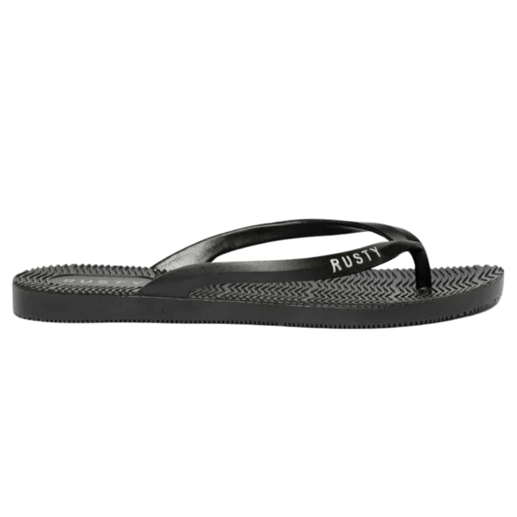 Rusty Sandbar Thong Black Silver