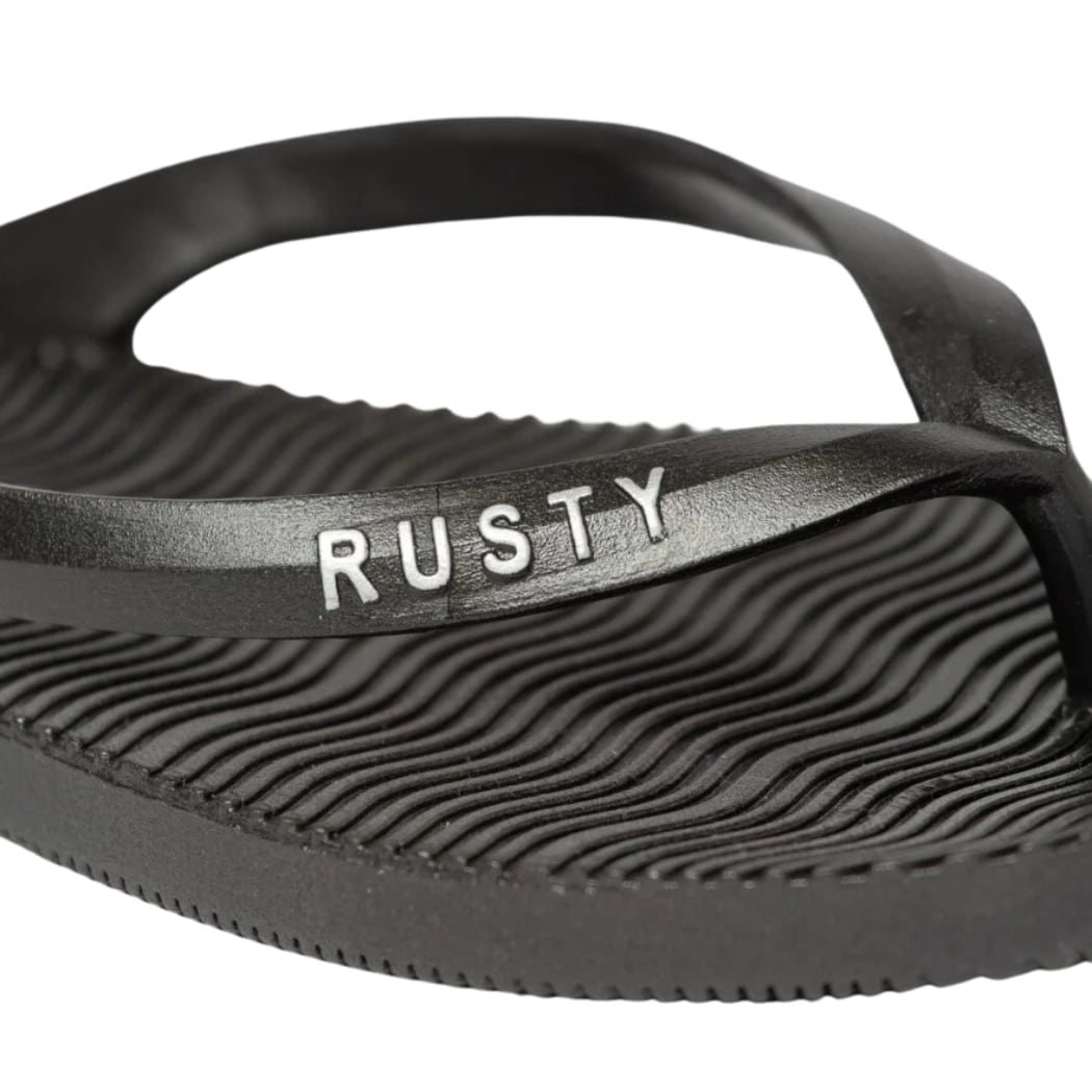 Rusty Sandbar Thong Black Silver