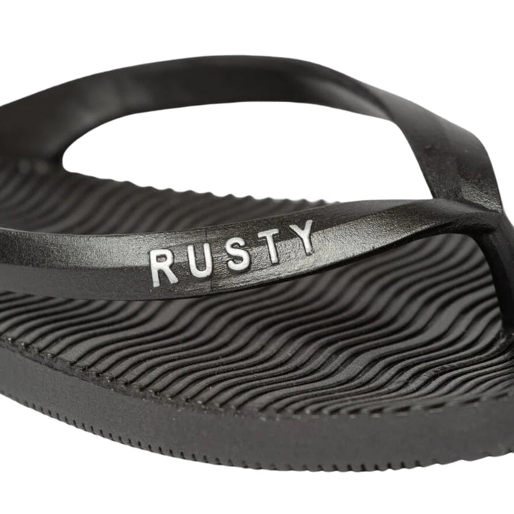 Rusty Sandbar Thong Black Silver
