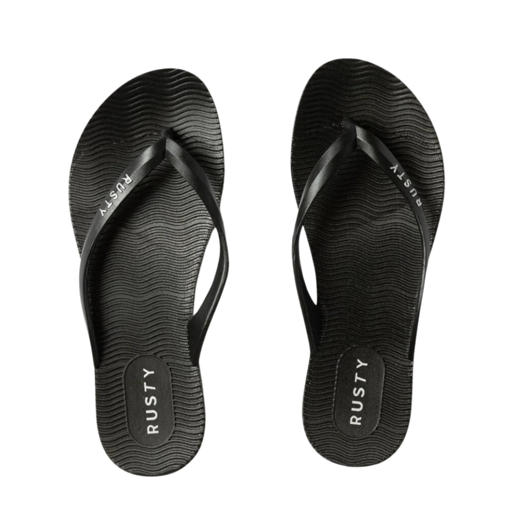 Rusty Sandbar Thong Black Silver