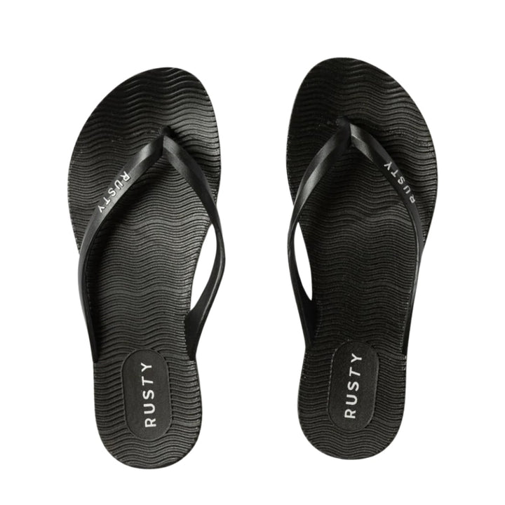 Rusty Sandbar Thong Black Silver
