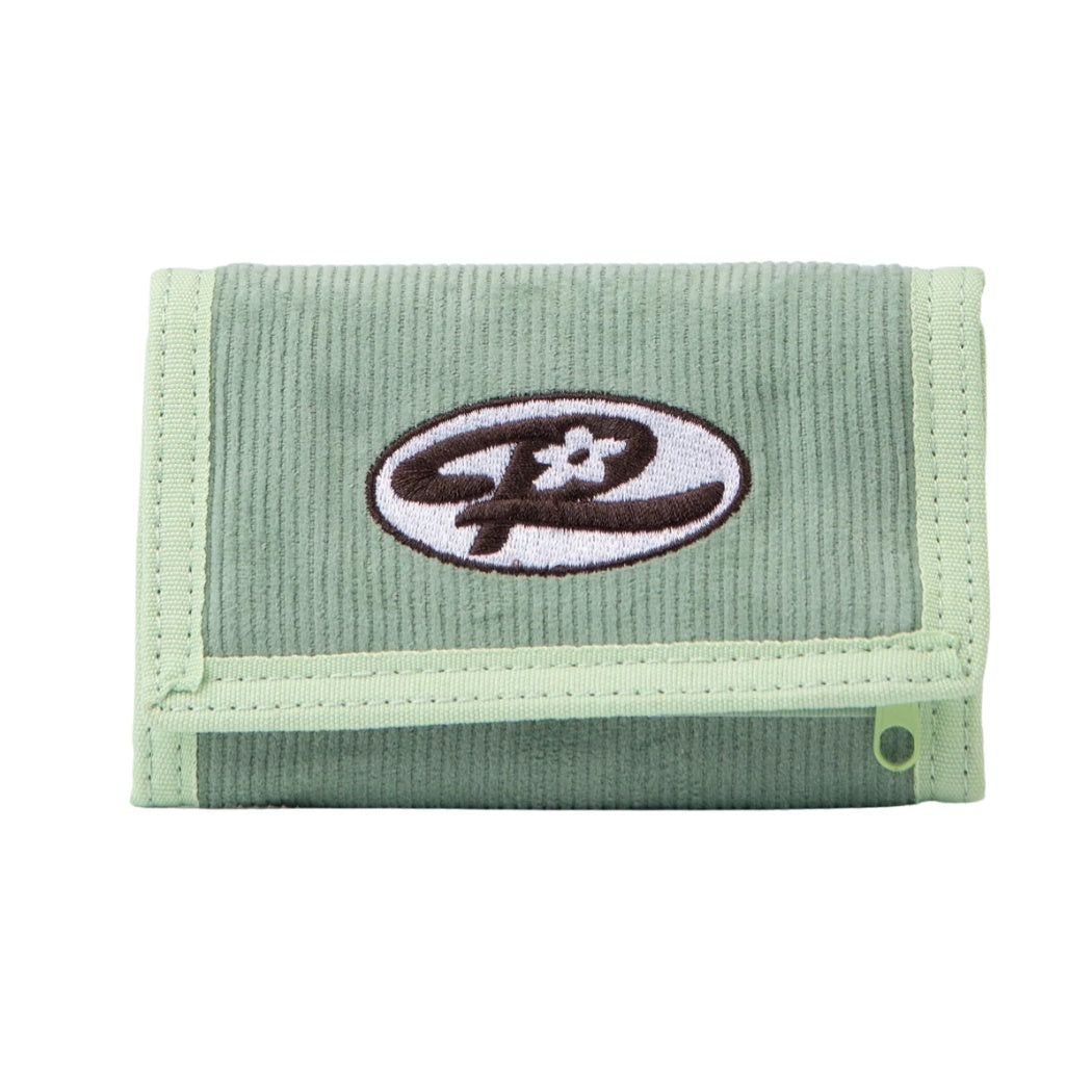 Rusty Wildflower Cord Tri Fold Wallet Faded Pistachio