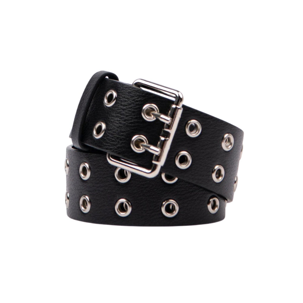 Rusty Xoxo Eyelet Belt Black