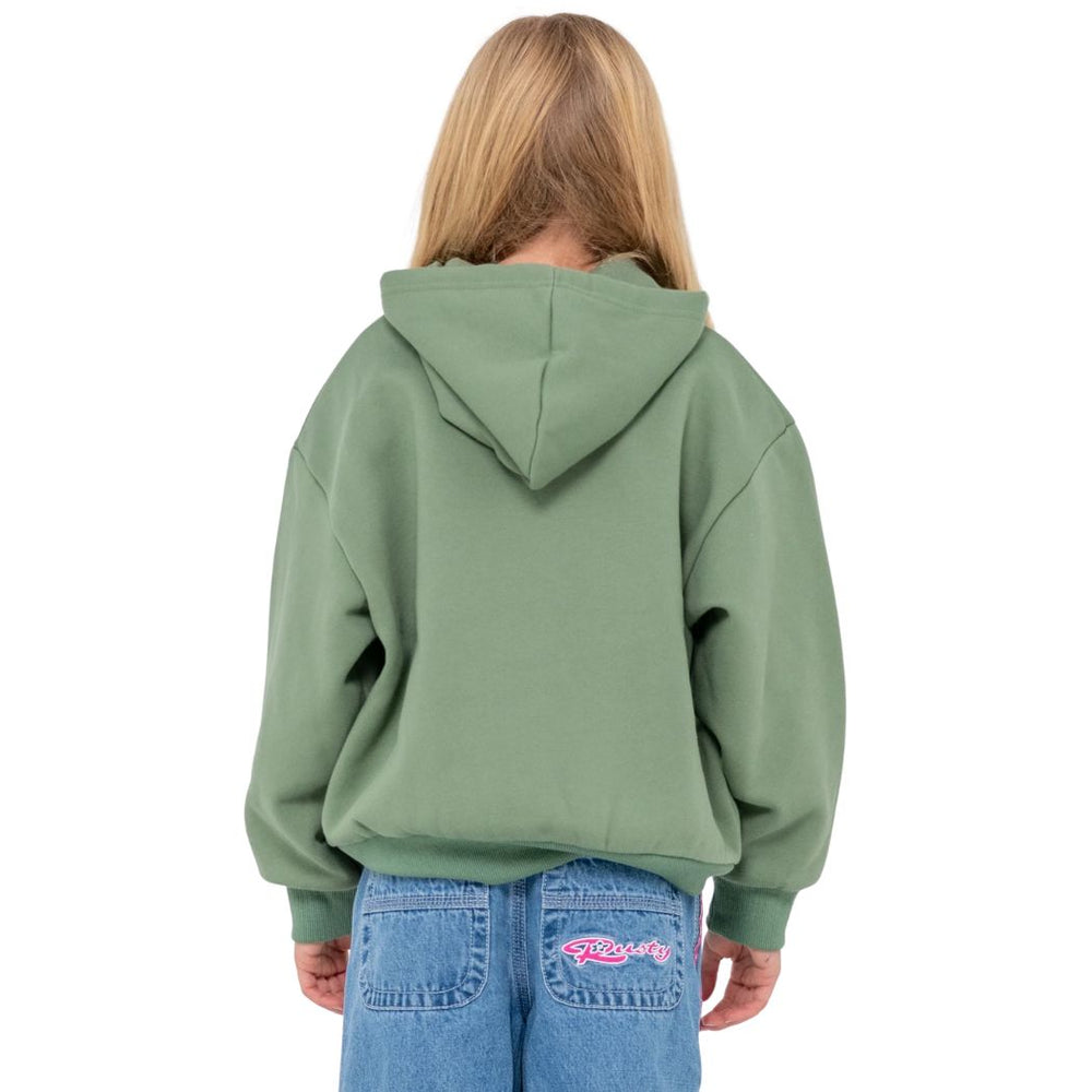 Rusty Essentials Hooded Fleece Girls Shadow Army