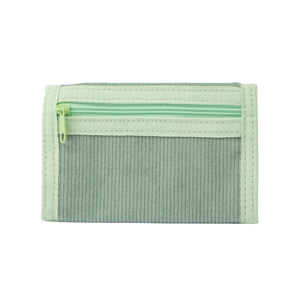 Rusty Wildflower Cord Tri Fold Wallet Faded Pistachio
