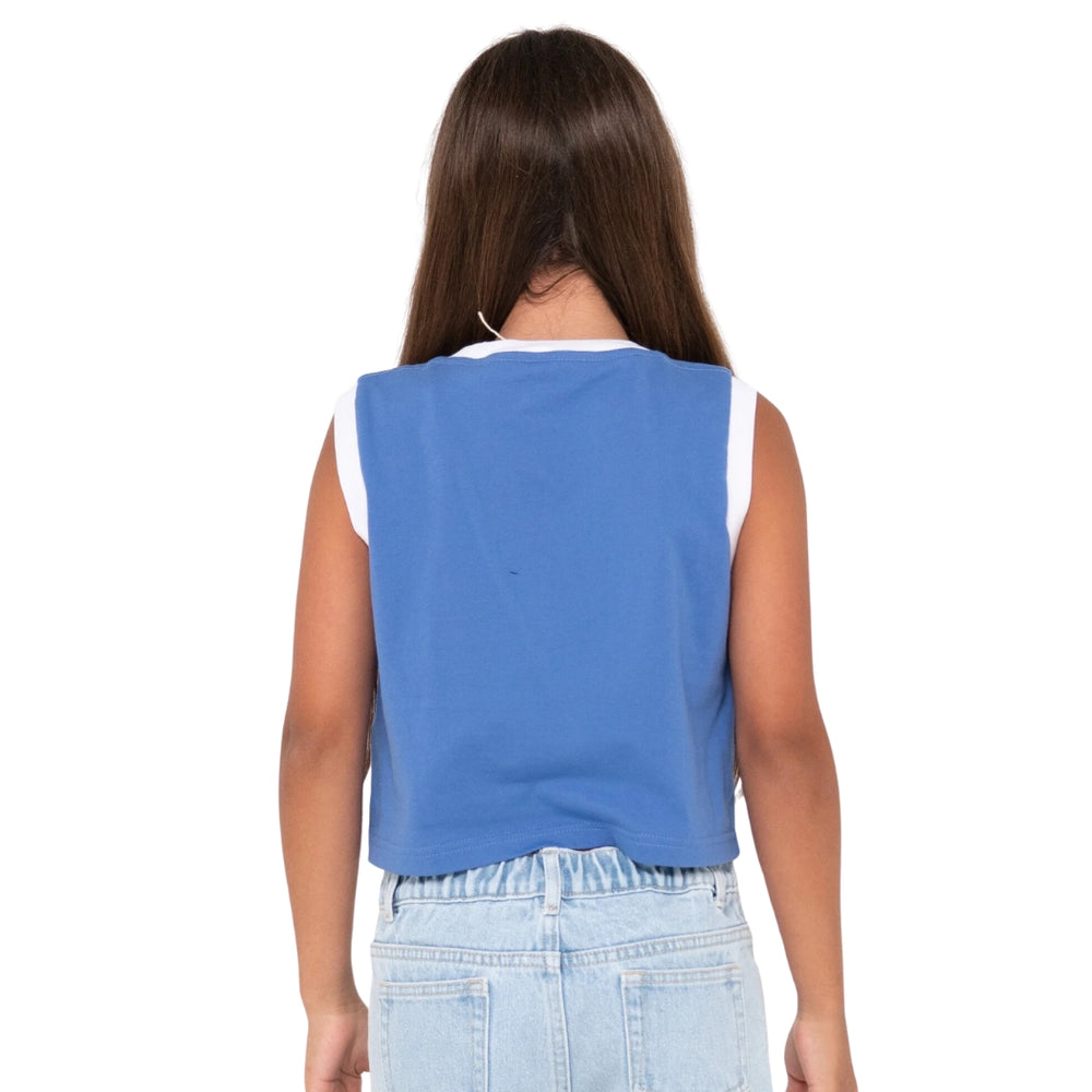 Rusty Wildflower Muscle Tank Girls Yonder Blue