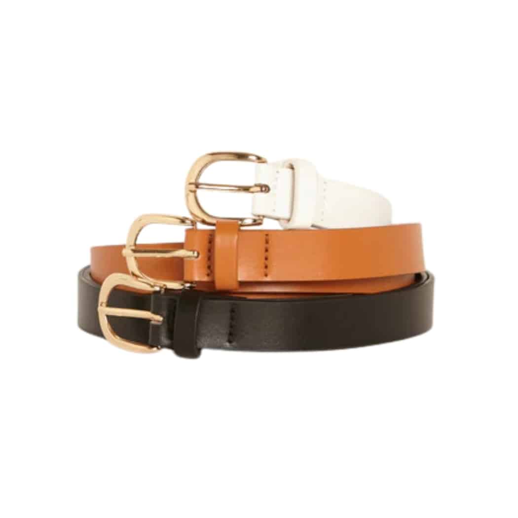 Sass Seema Belt 3-Pack Black Tan White