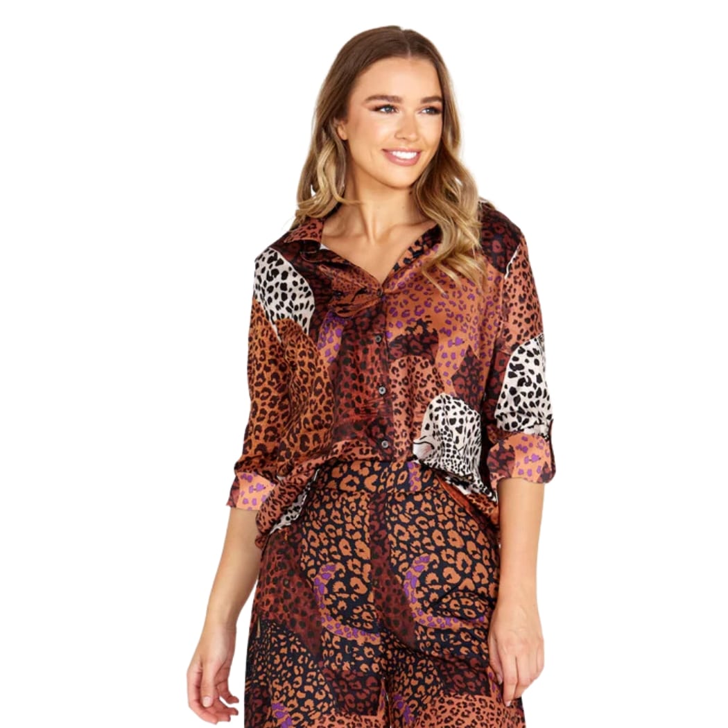Sass Sindi Shirt Leopard Mix Print
