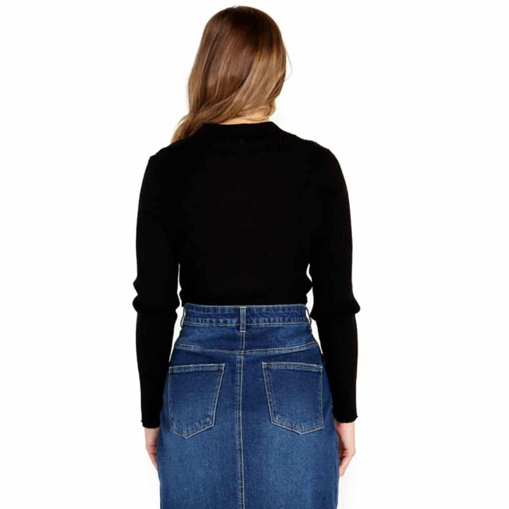 Sass Talana Collared Knit Black