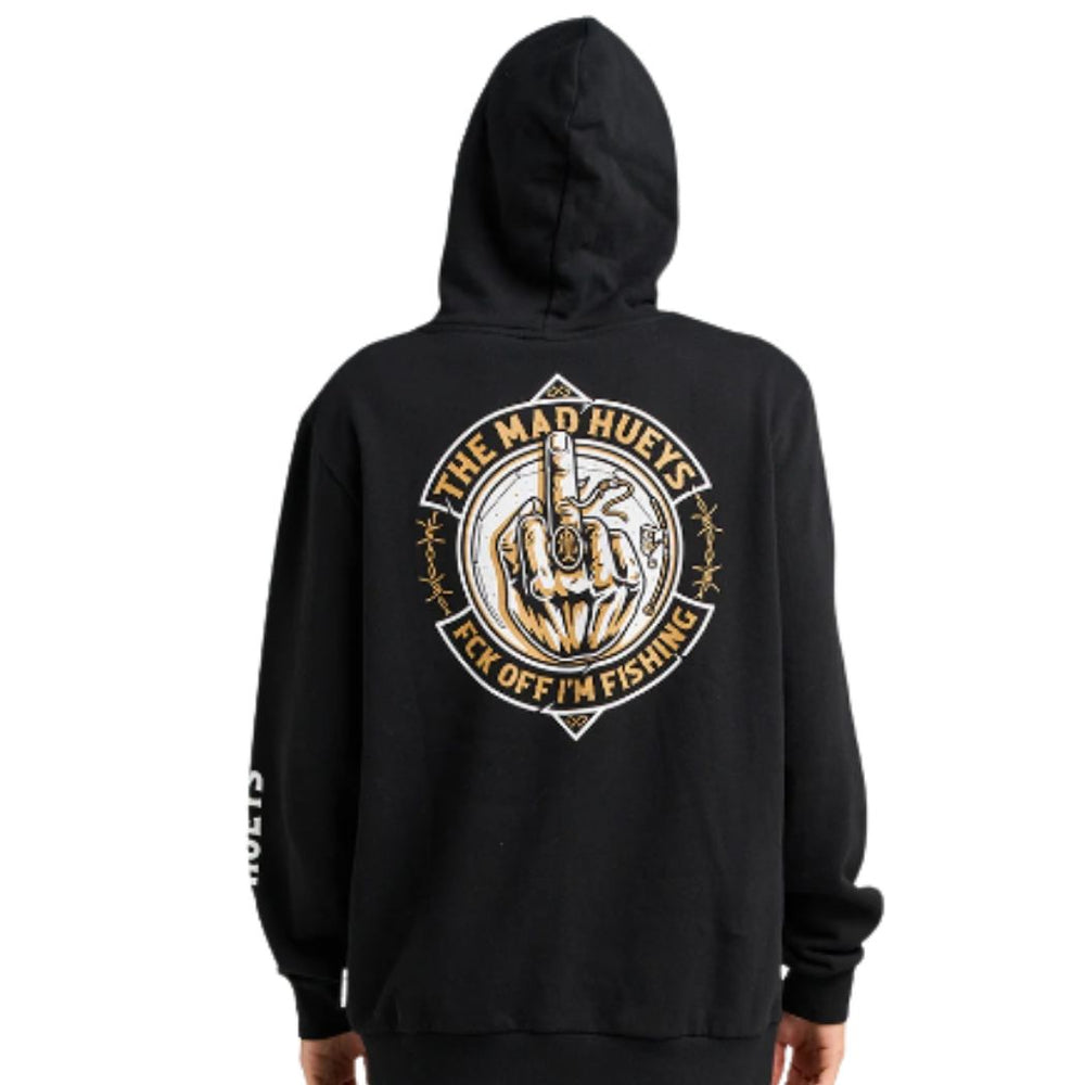 The Mad Hueys Fk Off Fish On Hooded Pullover Black