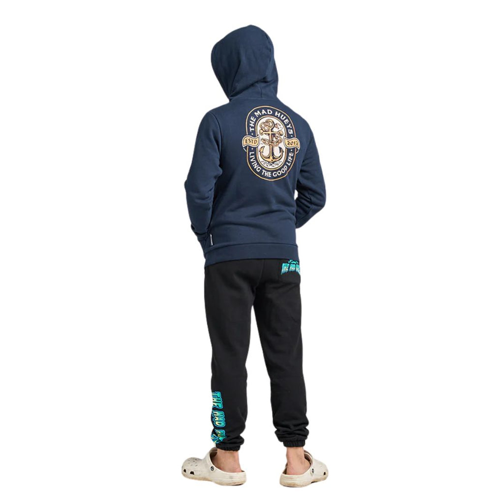 The Mad Hueys Living Anchor Hooded Pullover Navy