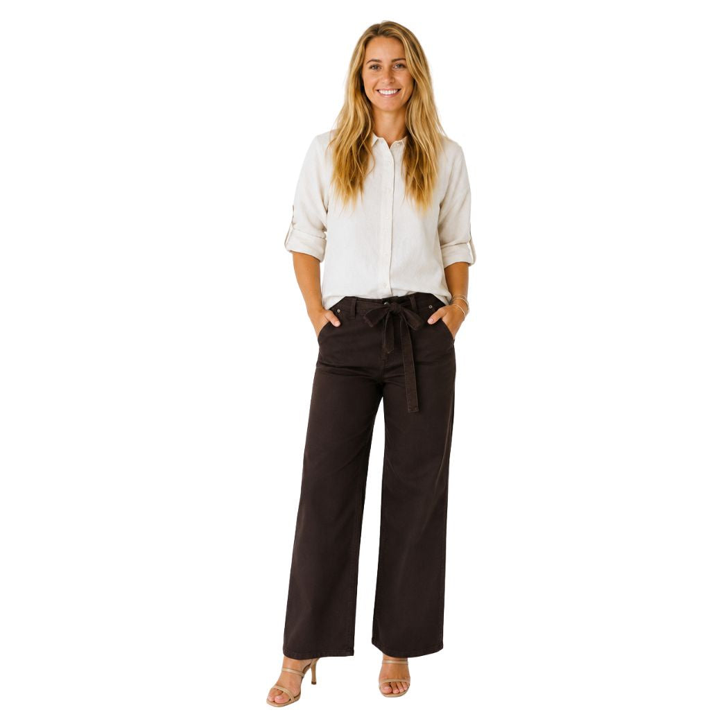 Ave Weekend Wide Leg Jean Chocolate
