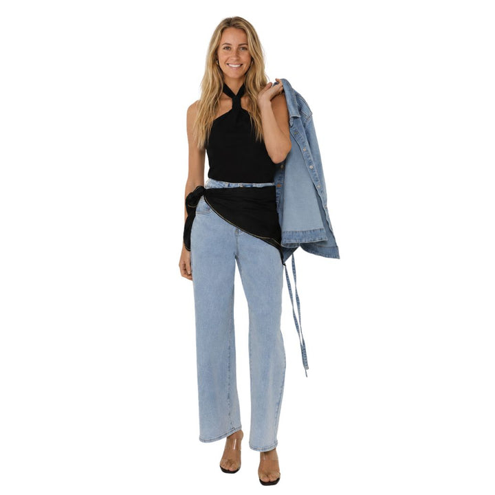 Ave Weekend Wide Leg Jean Airforce Blue