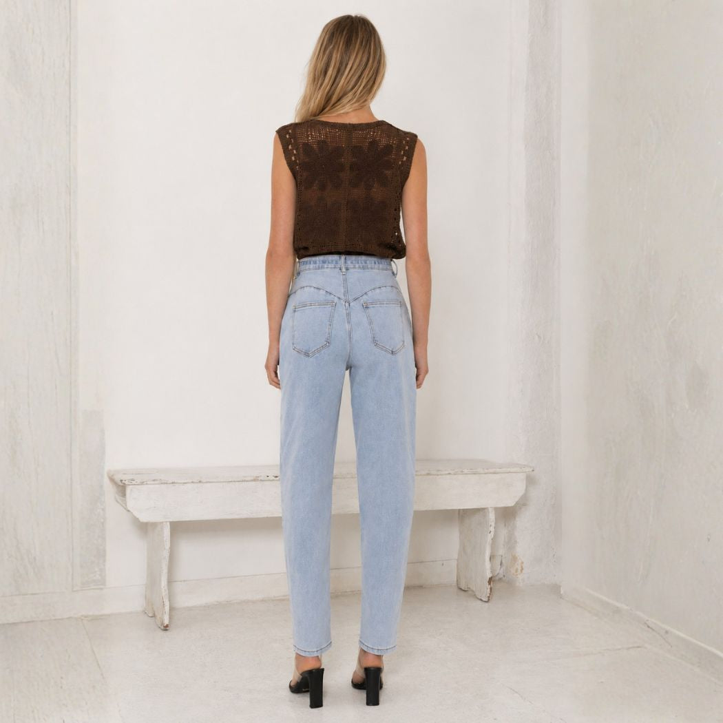 Ave Weekend Wide Leg Jean Airforce Blue