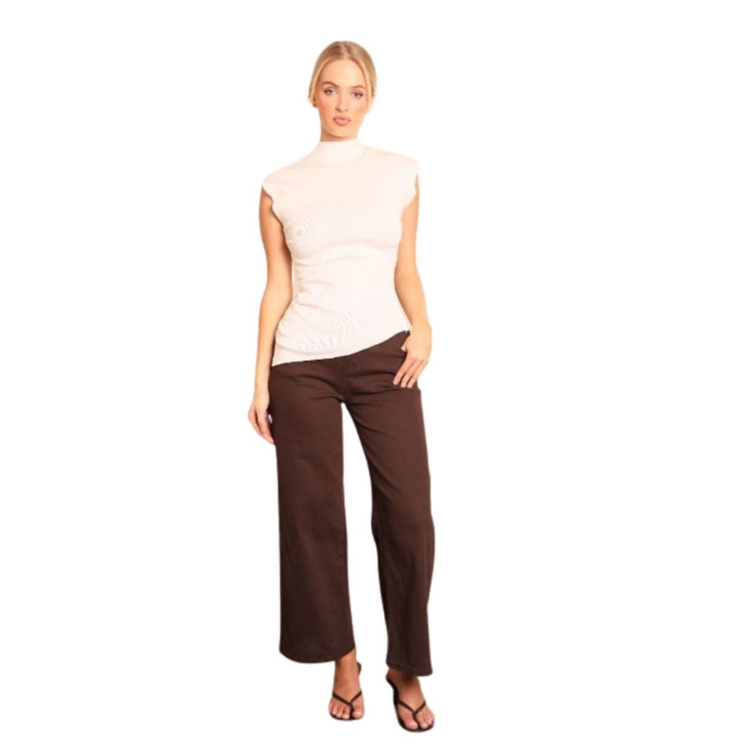 Ave Weekend Wide Leg Jean Chocolate